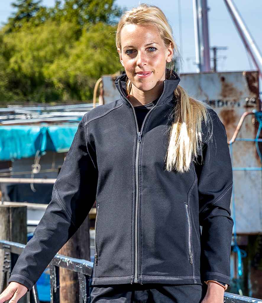 Result Work-Guard Ladies Treble Stitch Soft Shell Jacket - Black