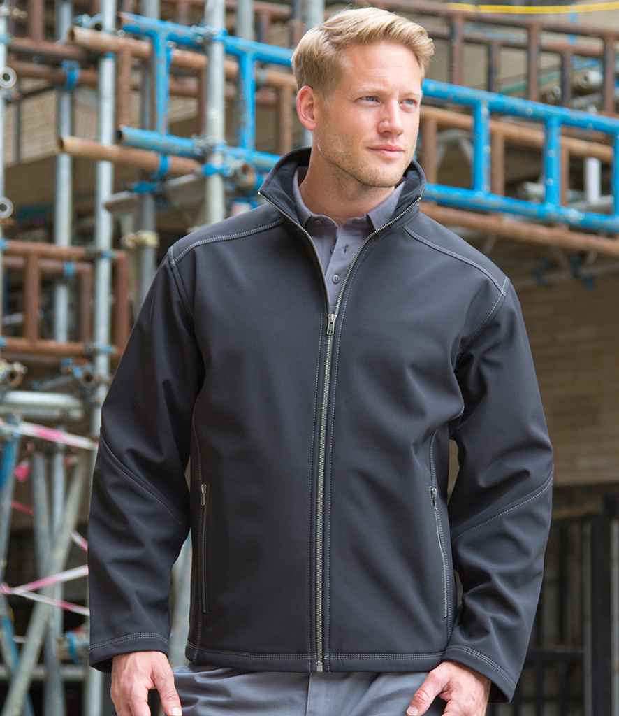 Result Work-Guard Treble Stitch Soft Shell Jacket - Black