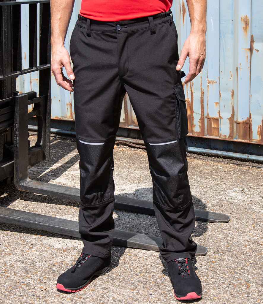 Result Work-Guard Slim Fit Soft Shell Trousers - Black