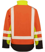 Result Recycled Three Layer Printable 3-Tone Safety Soft Shell Jacket - Fluorescent Yellow/Orange/Black
