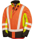 Result Recycled Three Layer Printable 3-Tone Safety Soft Shell Jacket - Fluorescent Yellow/Orange/Black