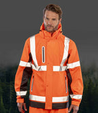 Result Recycled Heavy Duty Prism PU Safe and Dry Jacket - Fluorescent Orange/Black