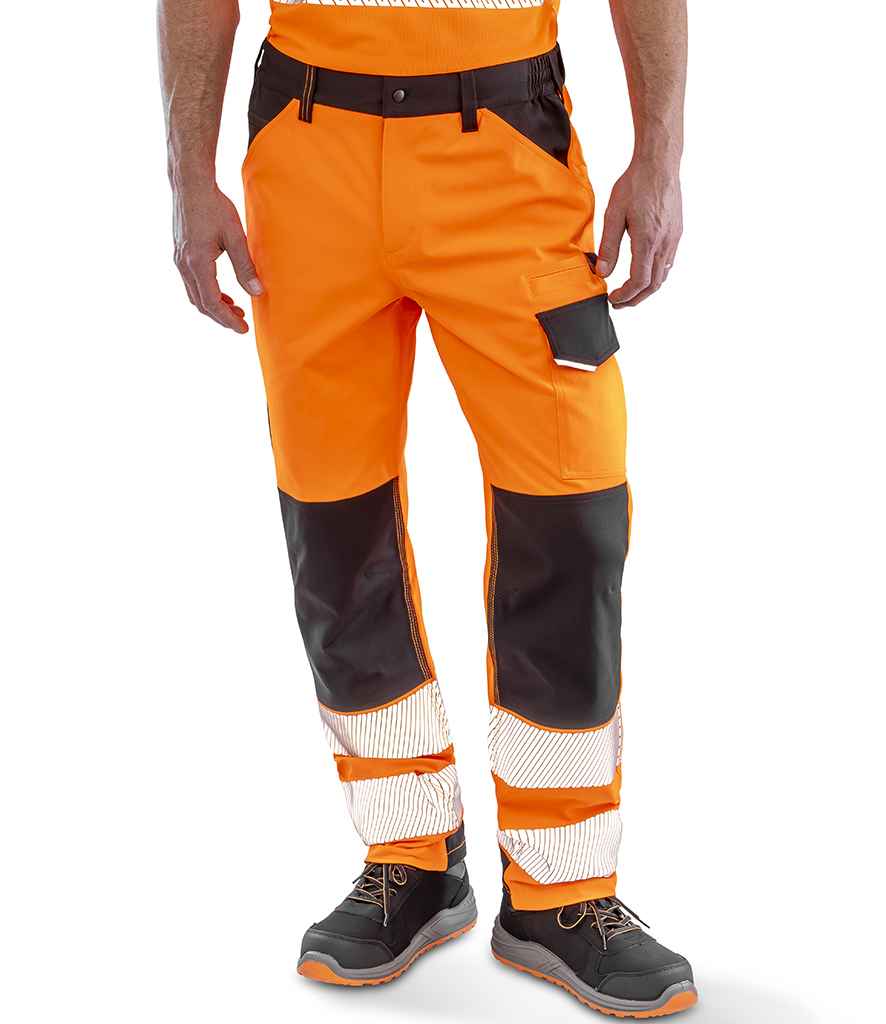 Result Recycled Dynamic Stretch Safety Trousers - Fluorescent Orange