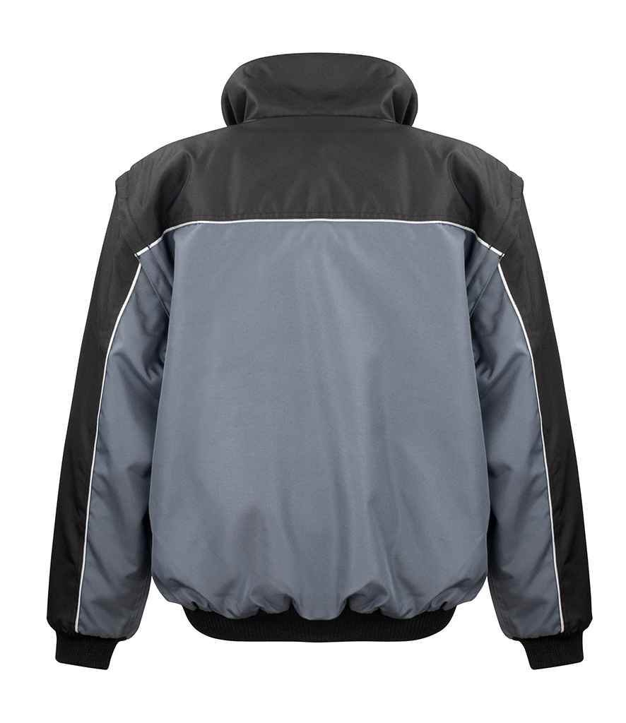 Result Work-Guard Zip Sleeve Heavy Duty Jacket - Grey/Black