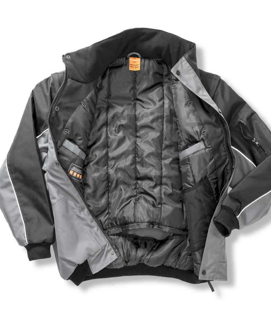 Result Work-Guard Zip Sleeve Heavy Duty Jacket - Grey/Black