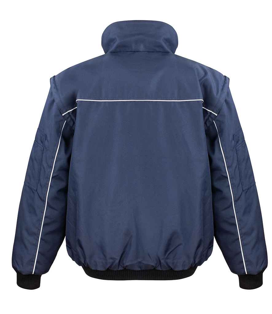 Result Work-Guard Zip Sleeve Heavy Duty Jacket - Navy/Navy