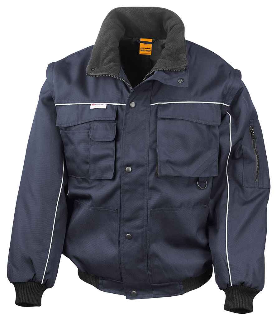 Result Work-Guard Zip Sleeve Heavy Duty Jacket - Navy/Navy