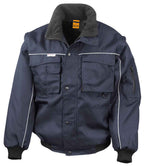 Result Work-Guard Zip Sleeve Heavy Duty Jacket - Navy/Navy