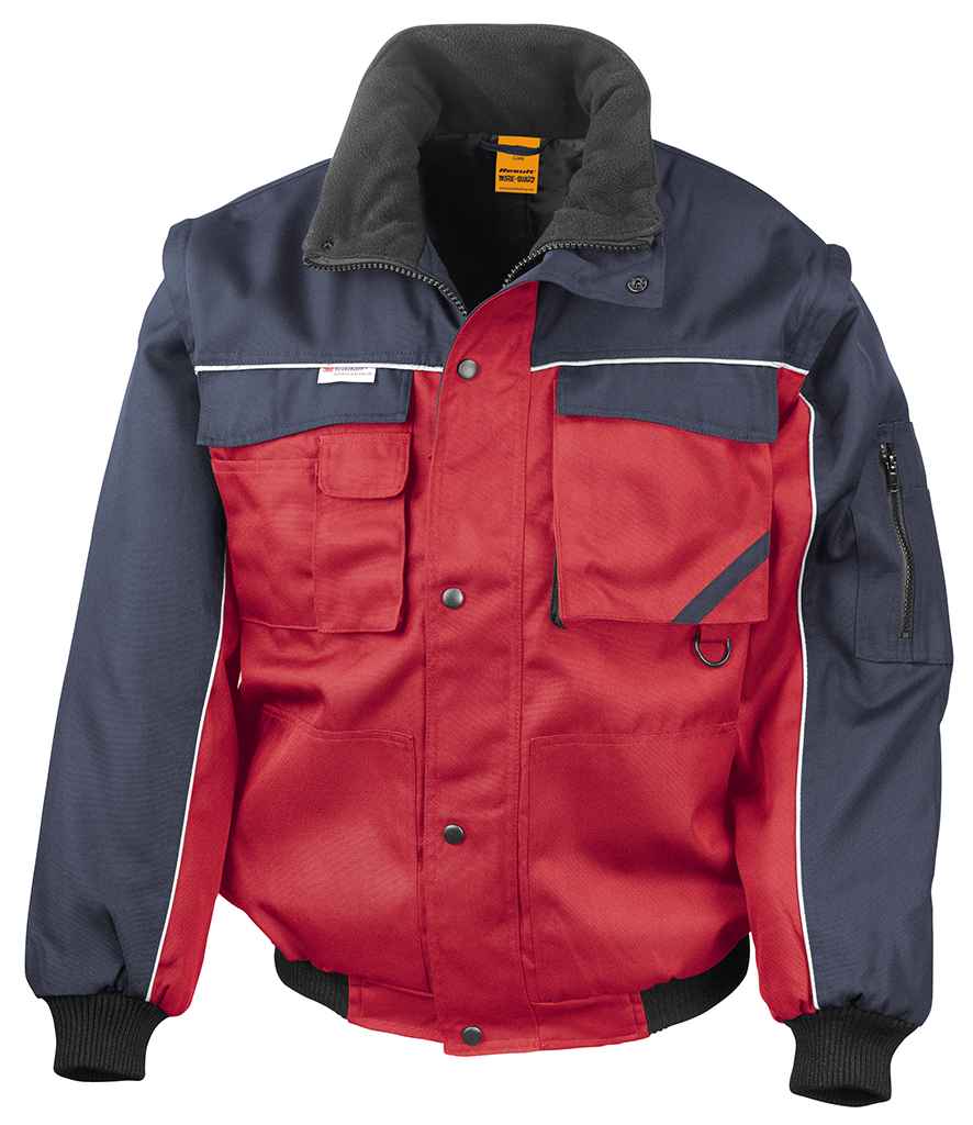 Result Work-Guard Zip Sleeve Heavy Duty Jacket - Red/Navy
