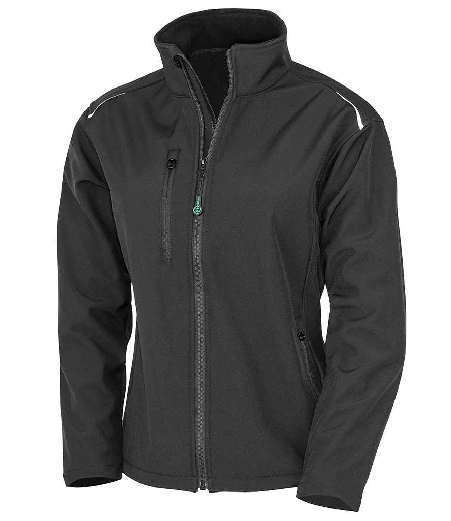 Result Recycled Ladies Three Layer Printable Soft Shell Jacket - Black