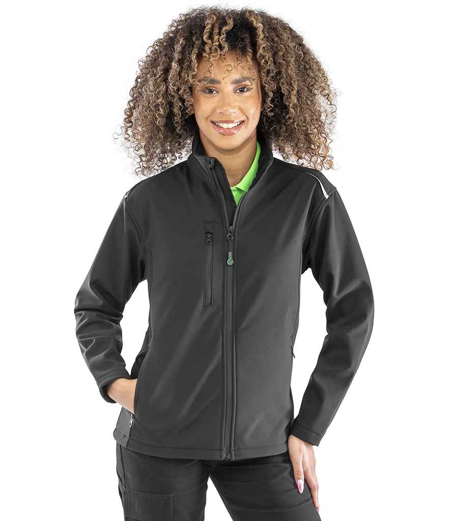 Result Recycled Ladies Three Layer Printable Soft Shell Jacket - Black
