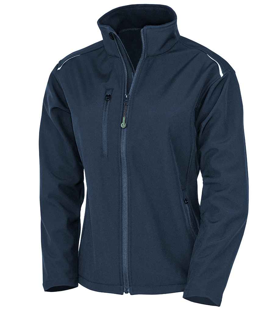 Result Recycled Ladies Three Layer Printable Soft Shell Jacket - Navy
