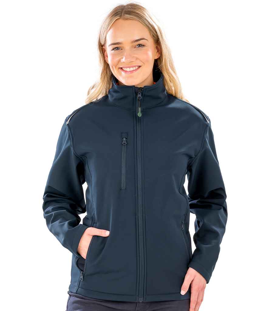 Result Recycled Ladies Three Layer Printable Soft Shell Jacket - Navy