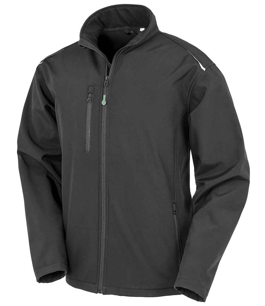 Result Recycled Three Layer Printable Soft Shell Jacket - Black
