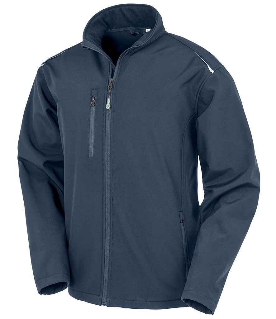 Result Recycled Three Layer Printable Soft Shell Jacket - Navy
