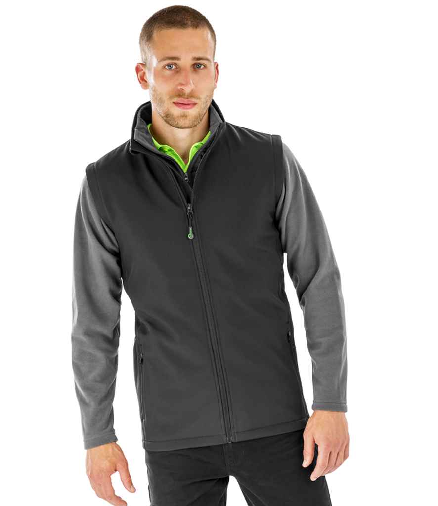Result Recycled Printable Soft Shell Bodywarmer - Black