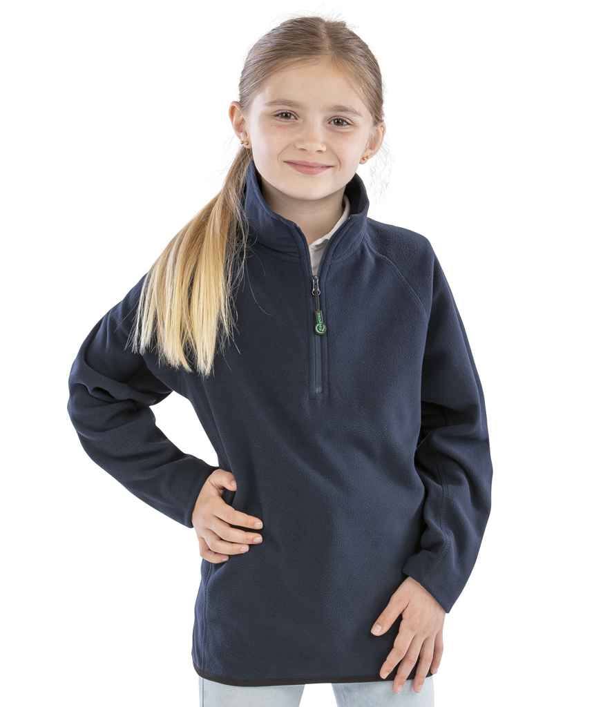 Result Recycled Kids Zip Neck Micro Fleece - Navy