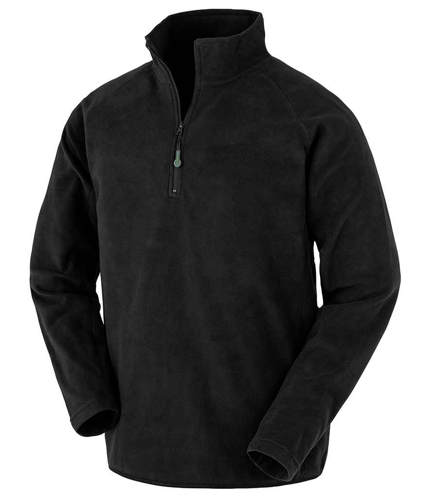 Result Recycled Zip Neck Micro Fleece - Black