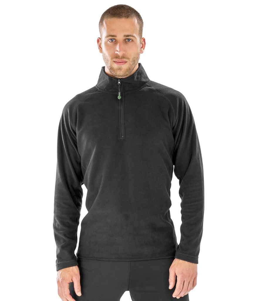 Result Recycled Zip Neck Micro Fleece - Black