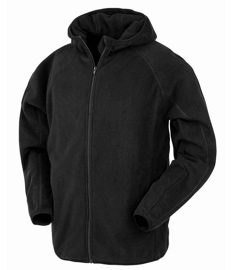 Result Recycled Hooded Micro Fleece Jacket - Black