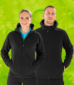 Result Recycled Hooded Micro Fleece Jacket - Black