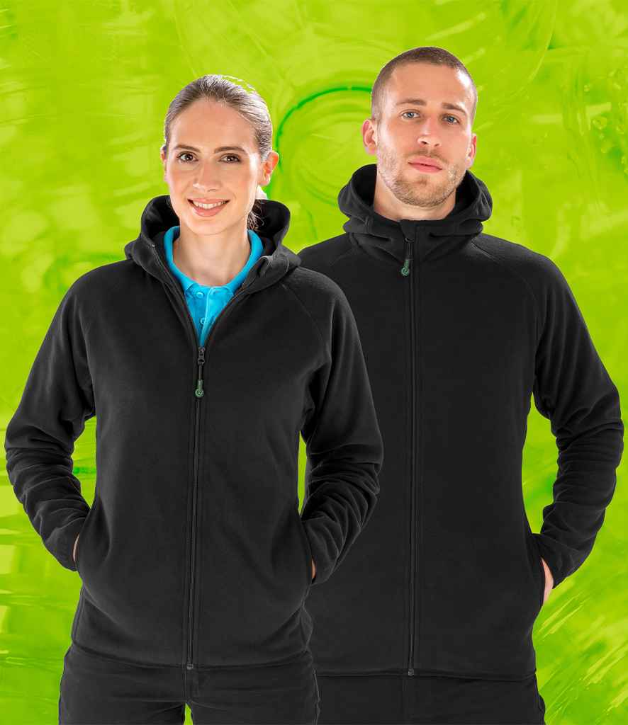 Result Recycled Hooded Micro Fleece Jacket - Black