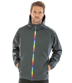 Result Recycled Rainbow Prism PU Waterproof Jacket - Black Olive