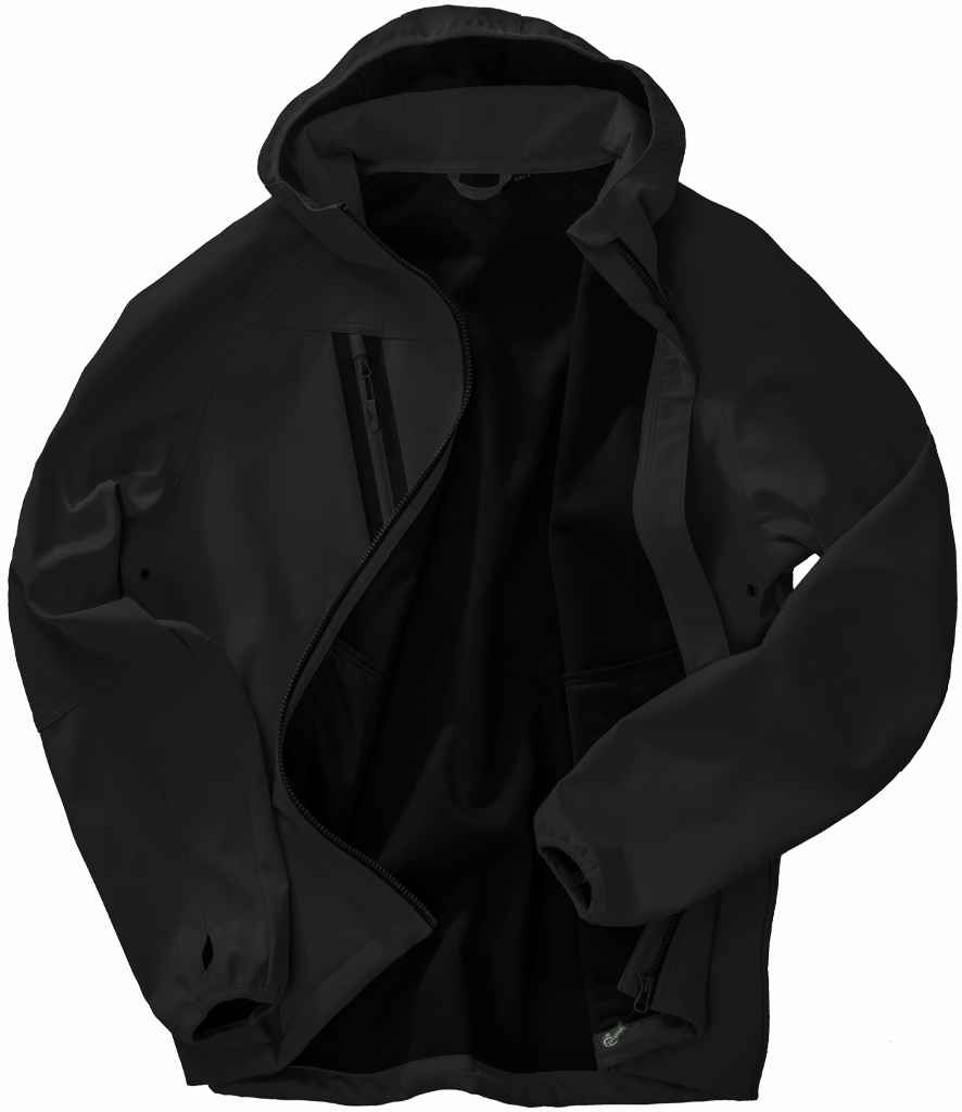 Result Recycled Three Layer Printable Hooded Soft Shell Jacket - Black/Black
