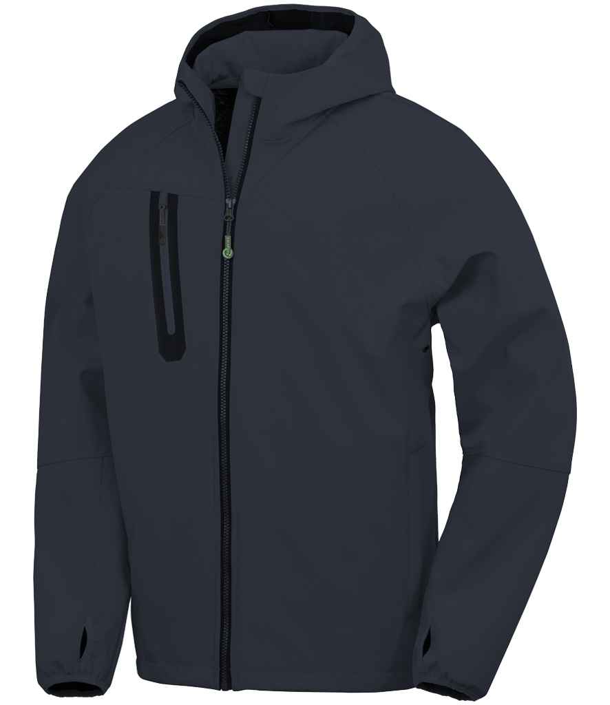 Result Recycled Three Layer Printable Hooded Soft Shell Jacket - Navy/Navy
