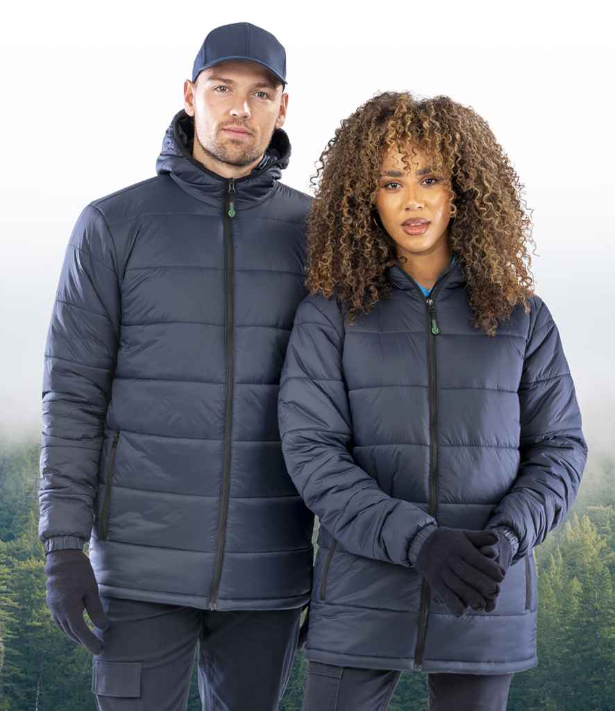 Result Recycled Hooded Padded Parka Jacket - Navy