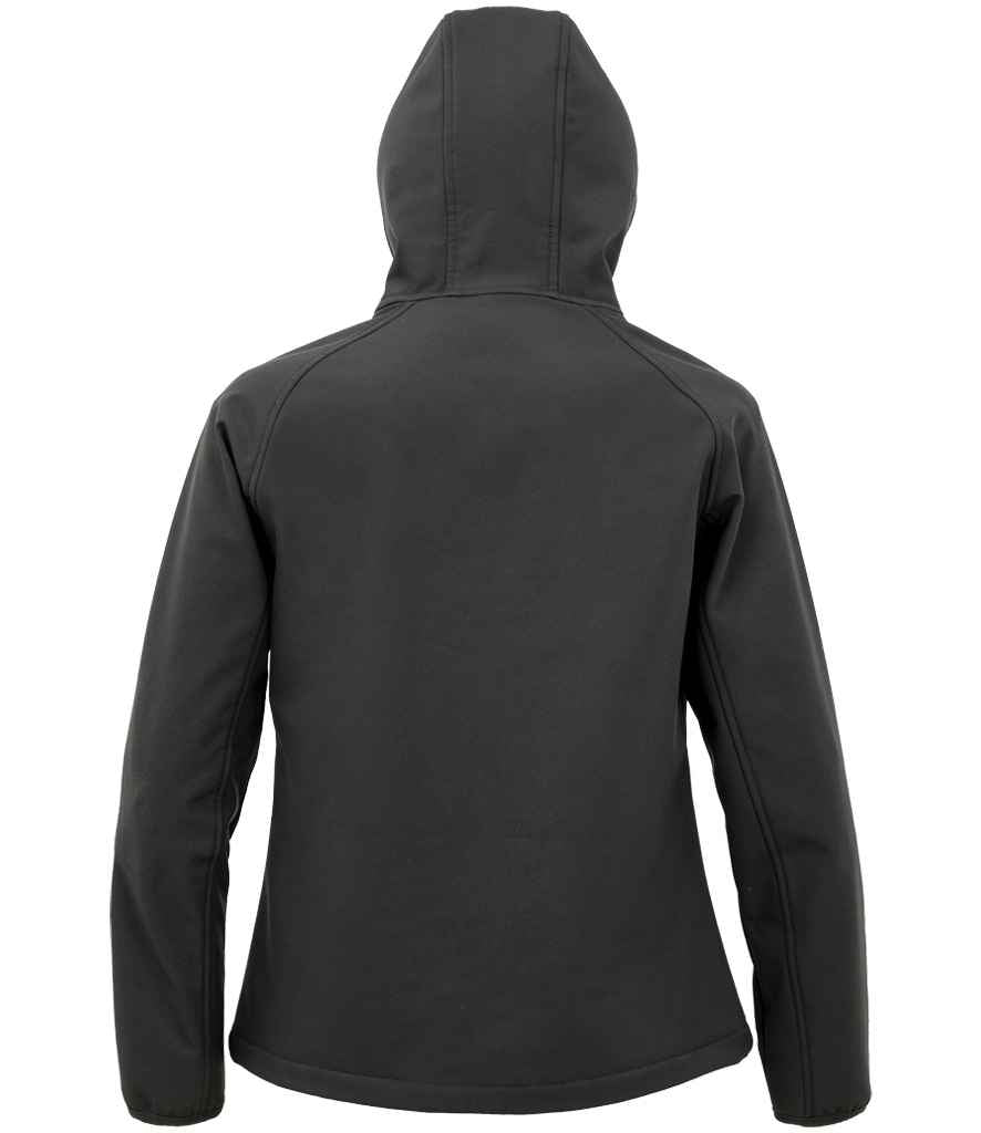 Result Recycled Ladies Three Layer Printable Hooded Soft Shell Jacket - Black