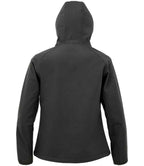 Result Recycled Ladies Three Layer Printable Hooded Soft Shell Jacket - Black