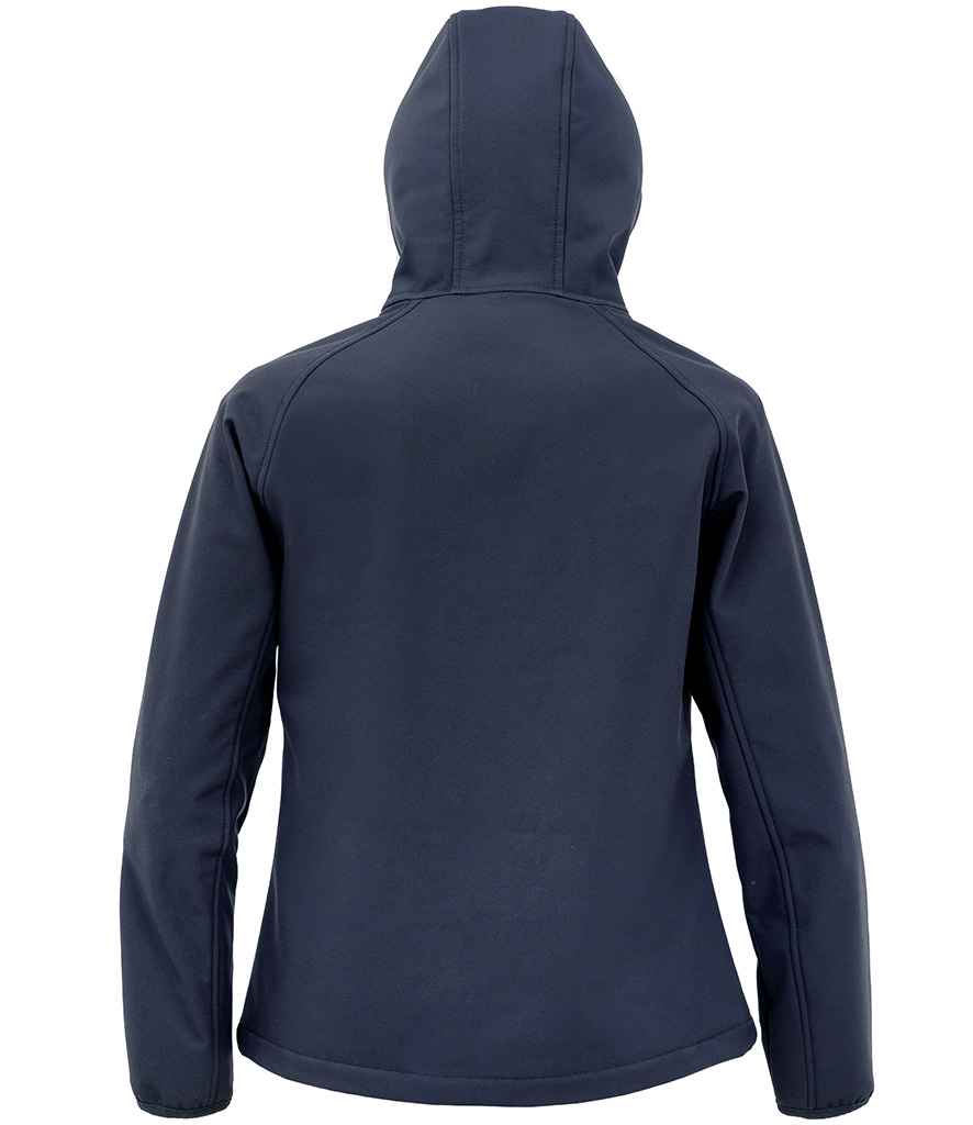 Result Recycled Ladies Three Layer Printable Hooded Soft Shell Jacket - Navy