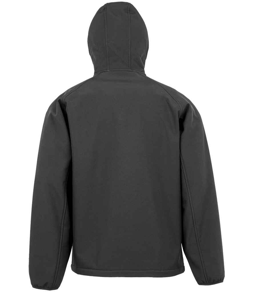 Result Recycled Three Layer Printable Hooded Soft Shell Jacket - Black