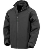 Result Recycled Three Layer Printable Hooded Soft Shell Jacket - Black