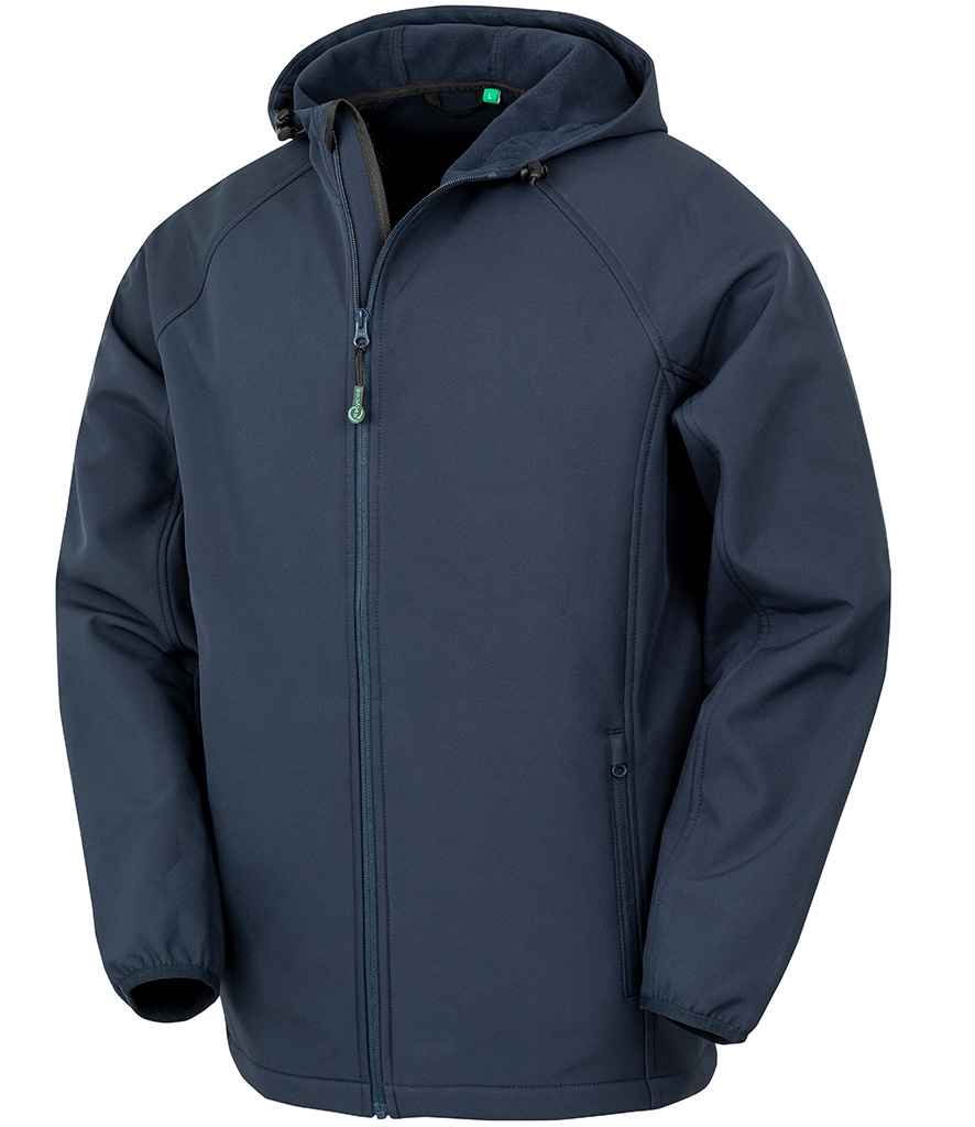Result Recycled Three Layer Printable Hooded Soft Shell Jacket - Navy
