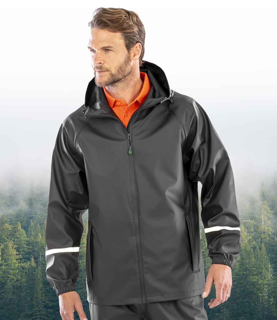 Result Recycled Prism PU Waterproof Jacket - Black