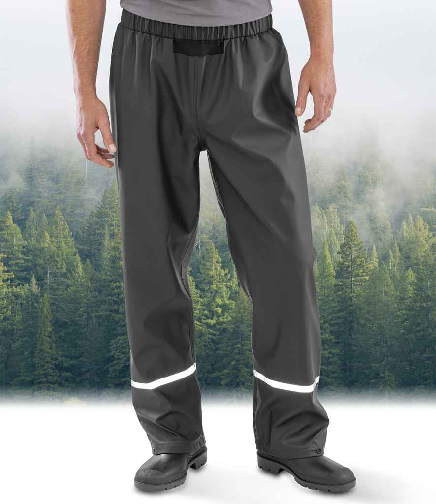 Result Recycled Prism PU Waterproof Trousers - Black