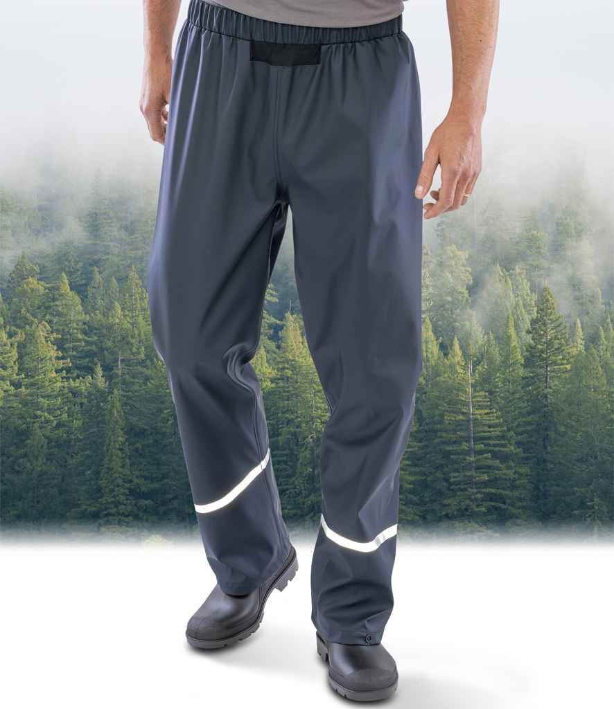 Result Recycled Prism PU Waterproof Trousers - Navy