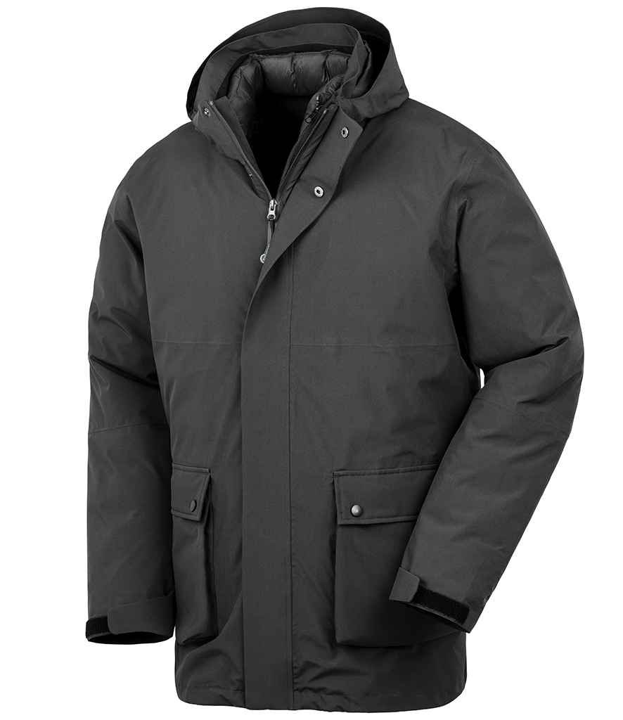 Result Recycled 3-in-1 Padded Ripstop Jacket - Black