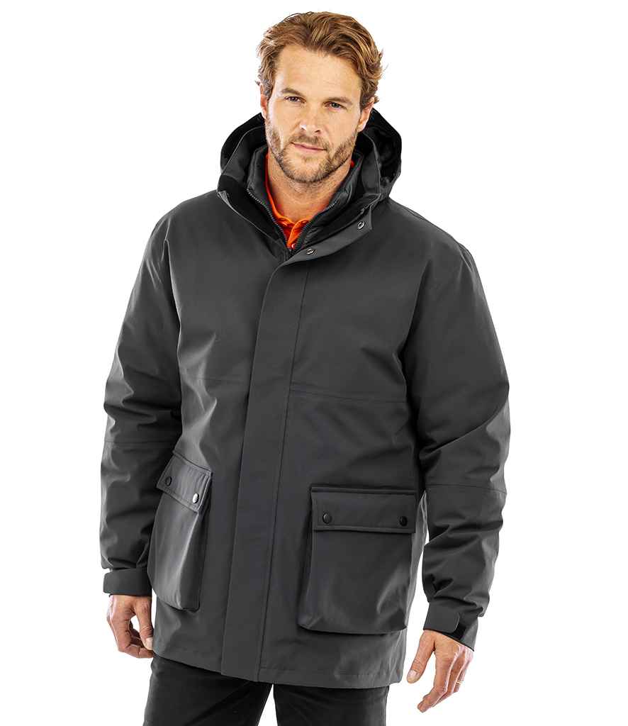 Result Recycled 3-in-1 Padded Ripstop Jacket - Black