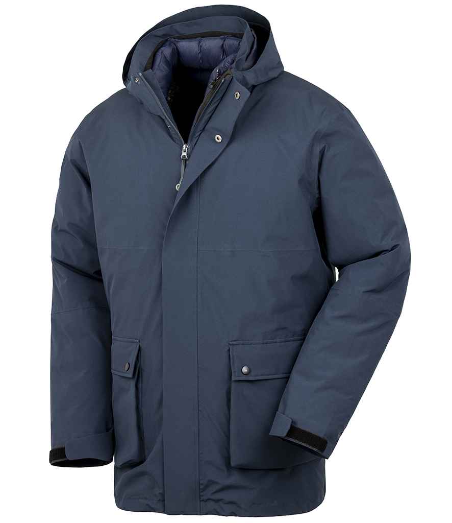 Result Recycled 3-in-1 Padded Ripstop Jacket - Navy