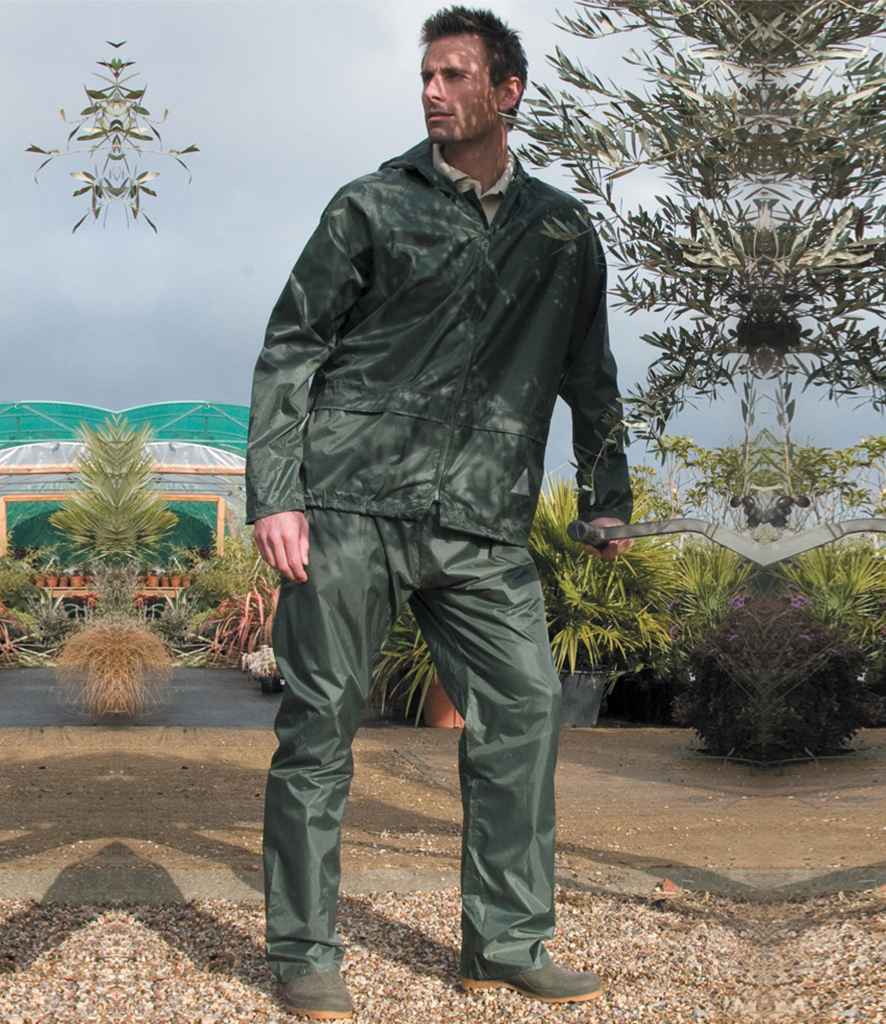 Result Waterproof Jacket/Trouser Suit in Carry Bag - Olive Green
