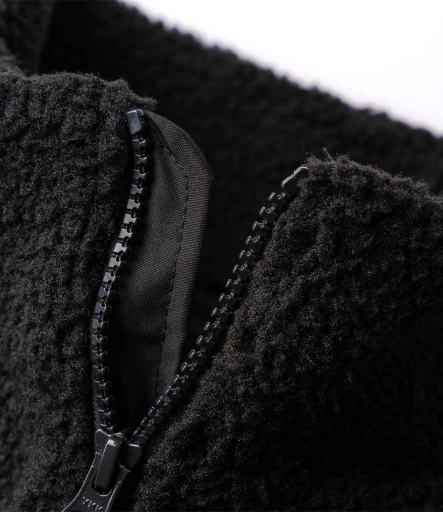 Ravine Unisex Full Zip Borg Fleece Jacket - Black