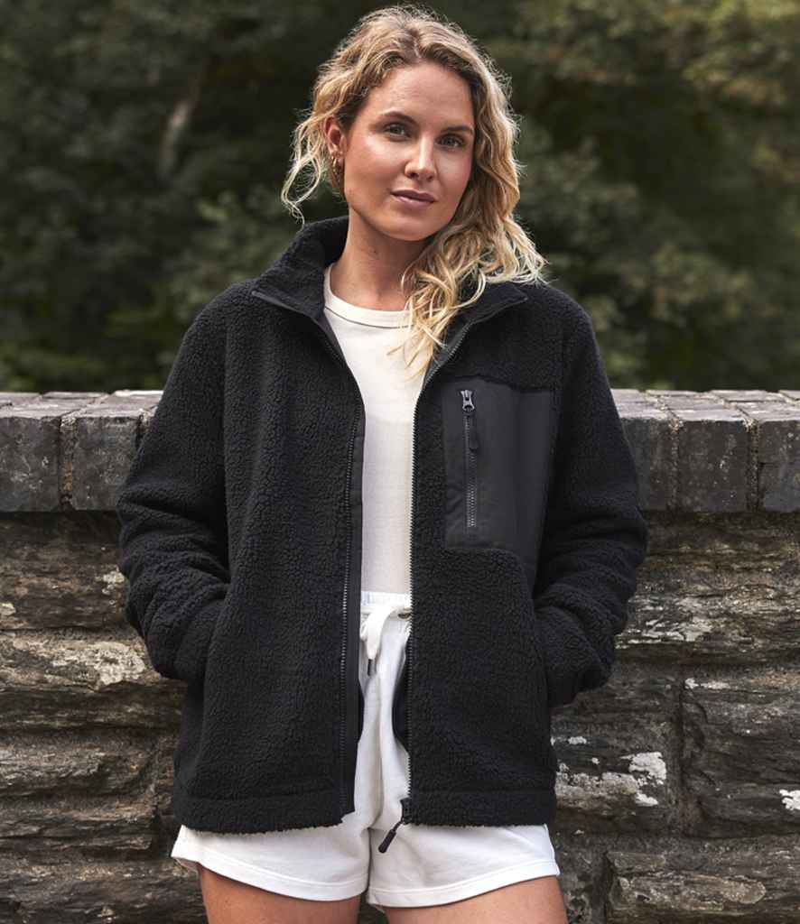 Ravine Unisex Full Zip Borg Fleece Jacket - Black
