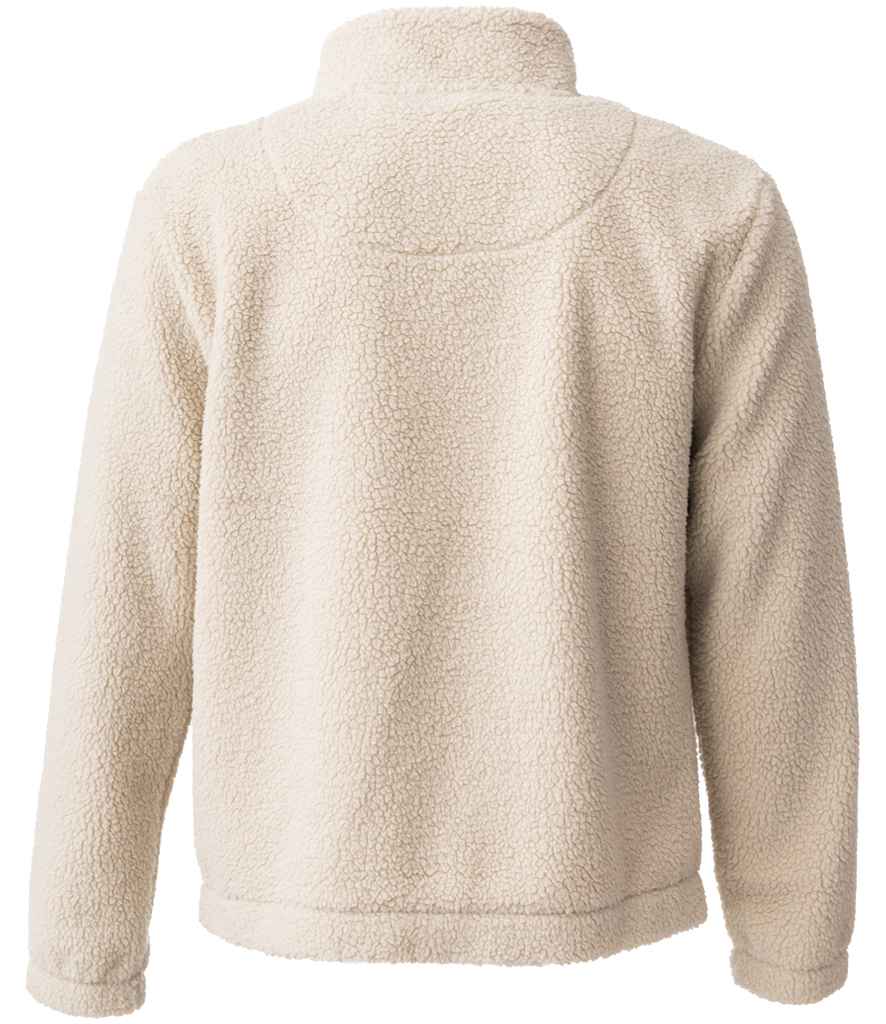 Ravine Unisex Full Zip Borg Fleece Jacket - Natural