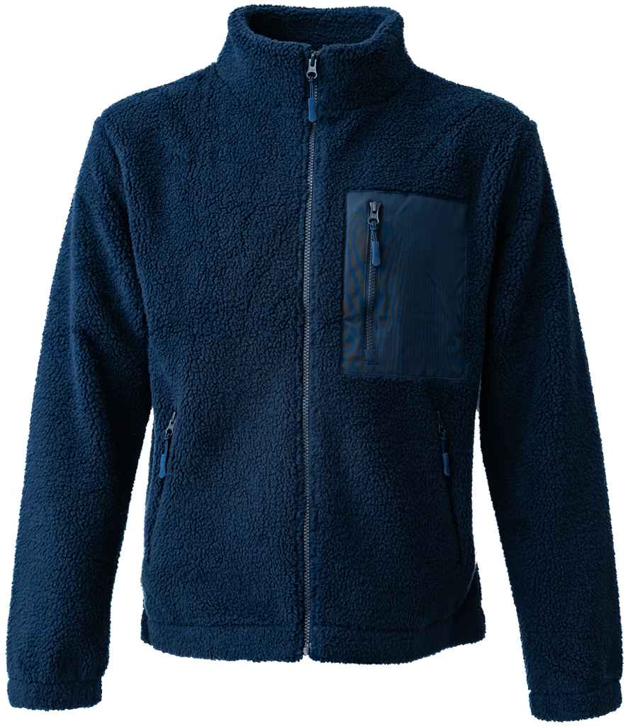 Ravine Unisex Full Zip Borg Fleece Jacket - Navy