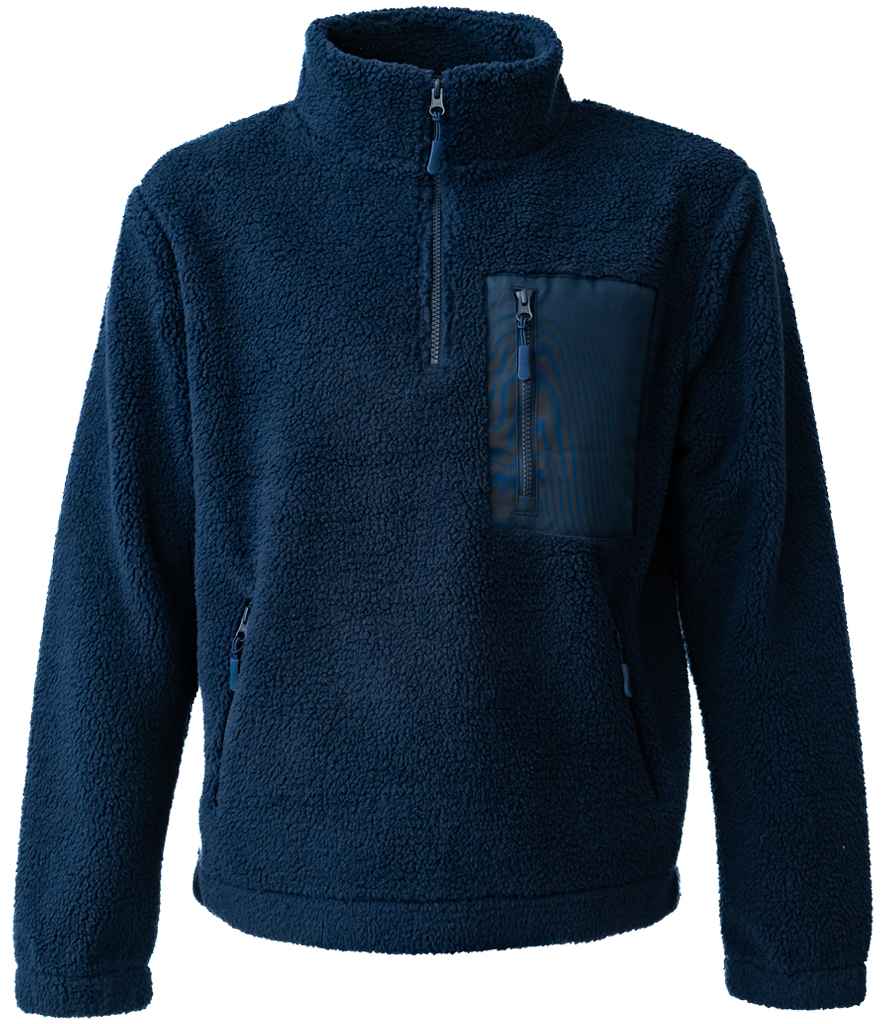 Ravine Unisex 1/4 Zip Borg Fleece - Navy