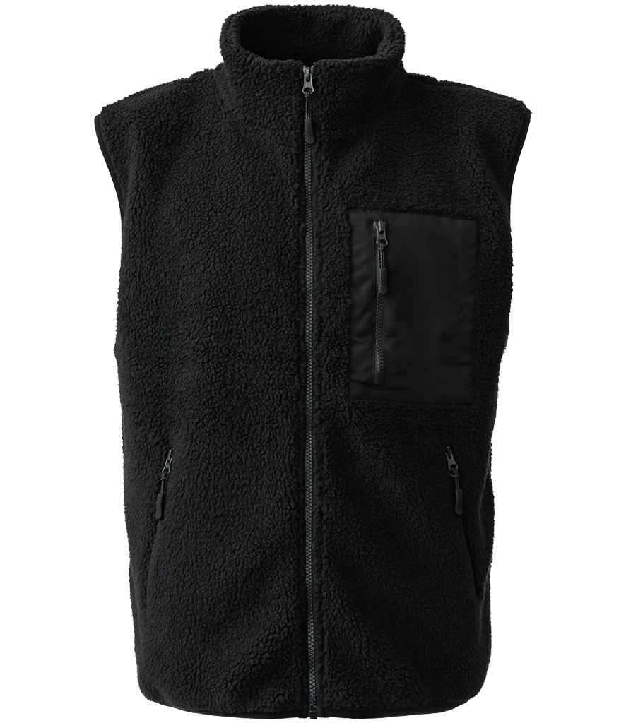 Ravine Unisex Borg Fleece Gilet - Black