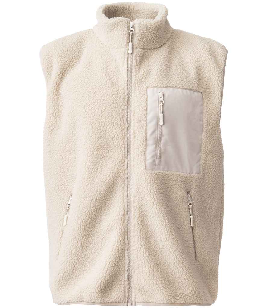 Ravine Unisex Borg Fleece Gilet - Natural